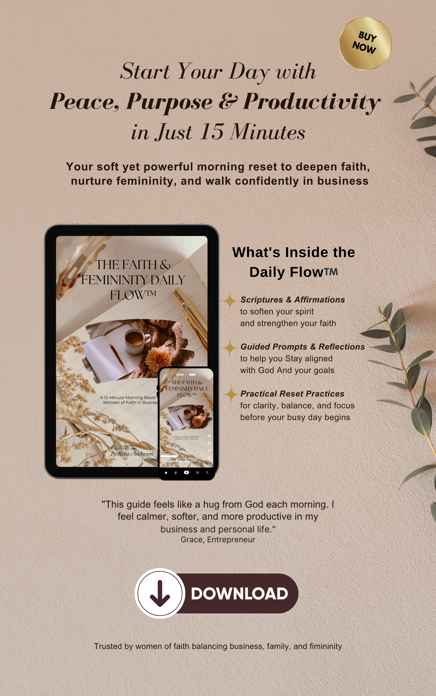 The Faith and Femininity:    Daily Flow Journal                  (E-Book Edition)